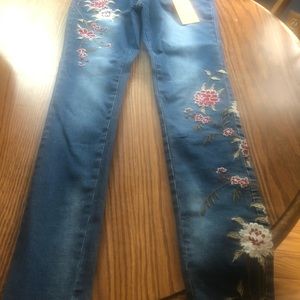 Orange brand embroidered stretch jeans Small NWT